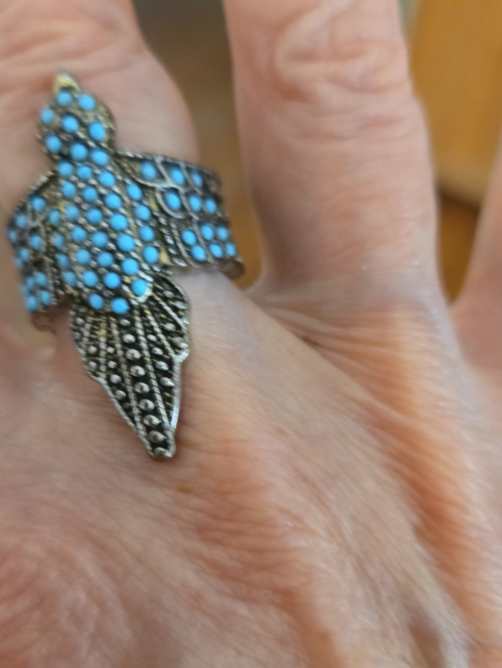Turquoise  Bird Statement Ring 7